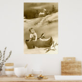 Poster Petit garçon de Noël, clog et mistletoe (Cuisine)