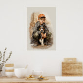 Poster Petit garçon et chien (Cuisine)
