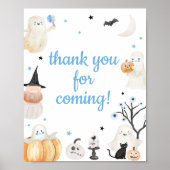 Poster Petit garçon Halloween petit Boo Merci pour venir (Devant)