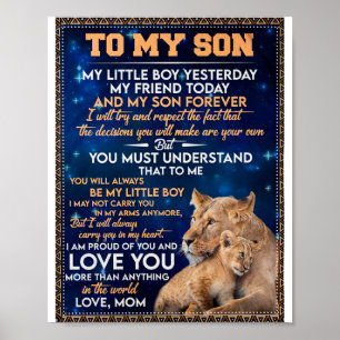 Poster Petit Garçon Hier Ami Aujourd'Hui-Lion Maman À Fil