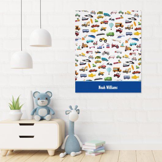 Poster Petit Garçon Things That Move Vehicle Cars Kid
