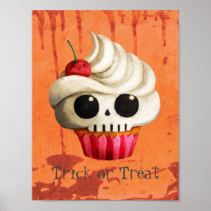 Poster Petit gâteau mortel de crâne de Halloween