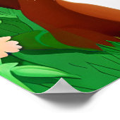 Poster Petit gingembre Kitty Brown dans un champ de fleur (Coin)