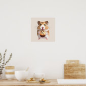 Poster Petit Hamster Cute Tenant Un Muffin (Cuisine)