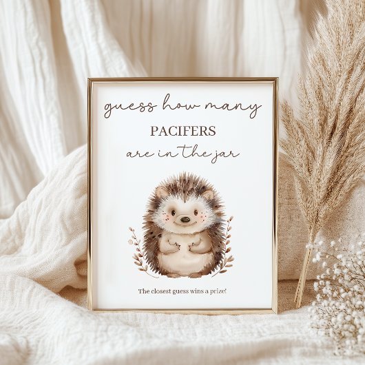 Poster Petit Hérisson Devine Combien de Bébé Jeu de Baby