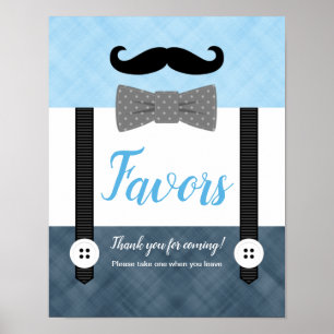 Poster Petit homme bleu marine garçon baby shower faveurs