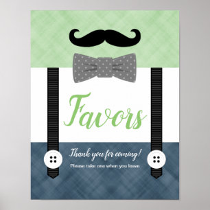 Poster Petit homme vert marine garçon baby shower faveurs