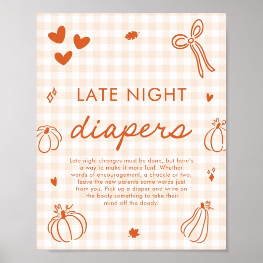 Poster Petit jeu de couche pour bébé Little Pumpkin Late  (Devant)