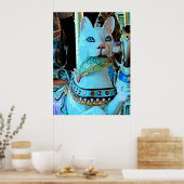 Poster Petit Kitty Joyeux Avec Poisson (Cuisine)