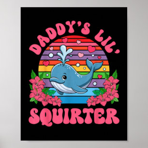 Poster Petit lanceur de papa Baleine mignonne Été drôle