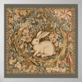 Poster Petit lapin d'antiquité dans le Jardin de Tapisser (Devant)