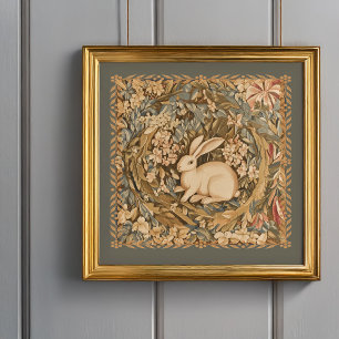 Poster Petit lapin d'antiquité dans le Jardin de Tapisser