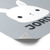 Poster Petit lapin de lapin mignon avec nom personnalisé (Coin)