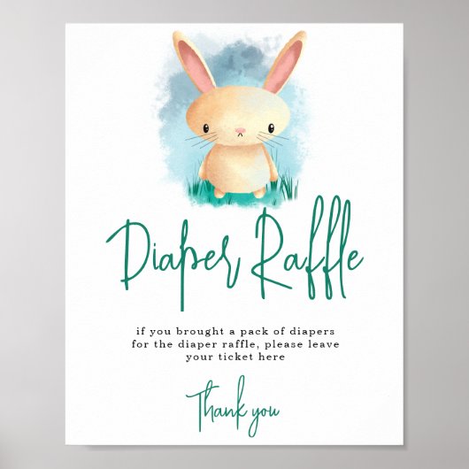 Poster Petit Lapin - Jeu de tirage au sort de couche (Devant)