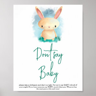 Poster Petit lapin - Ne dis pas bébé