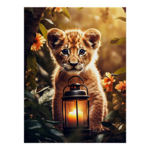 Poster Petit lion