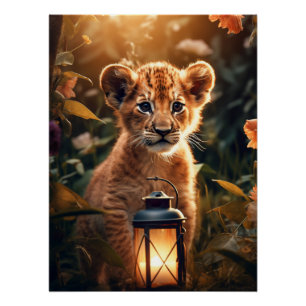 Poster Petit lion doux