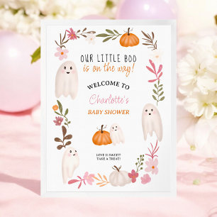 Poster Petit livre d'Halloween Fantômes baby shower d'acc