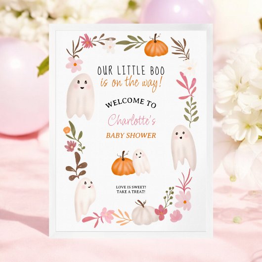 Poster Petit livre d'Halloween Fantômes baby shower d'acc