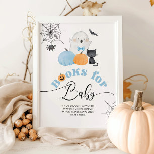 Poster Petit livre Halloween Livres bleus pour bébé