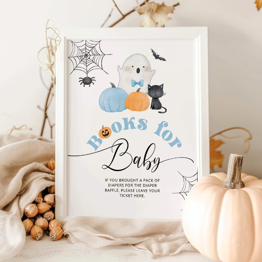Poster Petit livre Halloween Livres bleus pour bébé