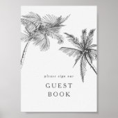 Poster Petit Mariage moderne de livre d'hôtes Tropical (Devant)