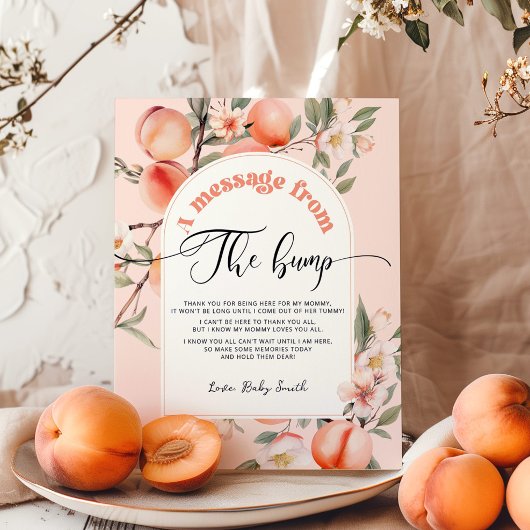 Poster Petit message de baby shower de pêche de la bosse