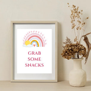 Poster Petit mignon arc-en-ciel soleil attraper quelques
