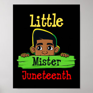 Poster Petit Monsieur Juneteenth Roi à peau brune garçons