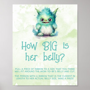 Poster Petit Monster Boy Baby shower Big Belly Jeu