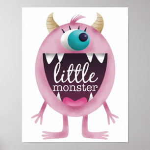 Poster Petit Monster Rose Girls Room
