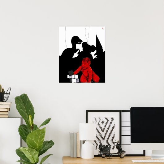 Poster "Petit Monstre" (Bureau à domicile)