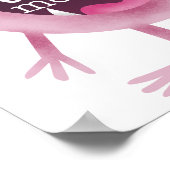 Poster Petit Monstre Chambre de Fille Rose (Coin)