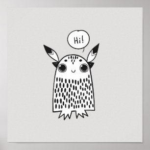 Poster Petit monstre mignon