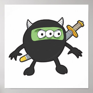 Poster petit monstre ninja