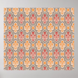 POSTER PETIT MOTIF DE FLEURS MOUCHES DESIGN ARRIÈRE - PLA