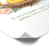 Poster Petit oiseau baby shower à ressort diaper signe de (Coin)