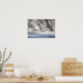Poster Petit Oiseau de tirelire touffeté dans la neige (Cuisine)