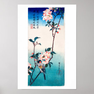 Poster Petit Oiseau Sur Sakura Branche Hiroshige Art