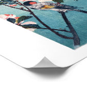 Poster Petit Oiseau Sur Sakura Branche Hiroshige Art (Coin)