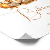 Poster Petit ours citrouille baby shower Les bébés sont d (Coin)