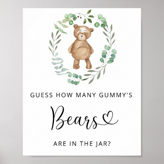 Poster Petit ours des bois devine combien il y a d'ours G (Devant)