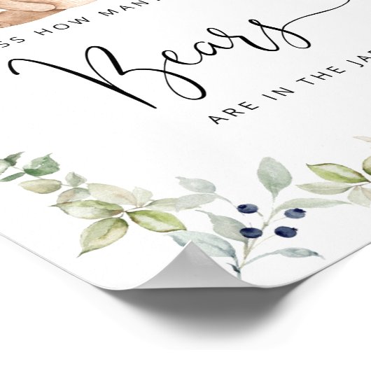 Poster Petit ours des bois devinez combien d'ours (Coin)