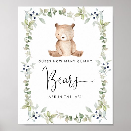 Poster Petit ours des bois devinez combien d'ours (Devant)