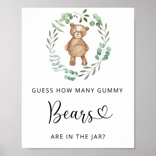 Poster Petit ours des bois devinez combien d'ours GUMMMY (Devant)