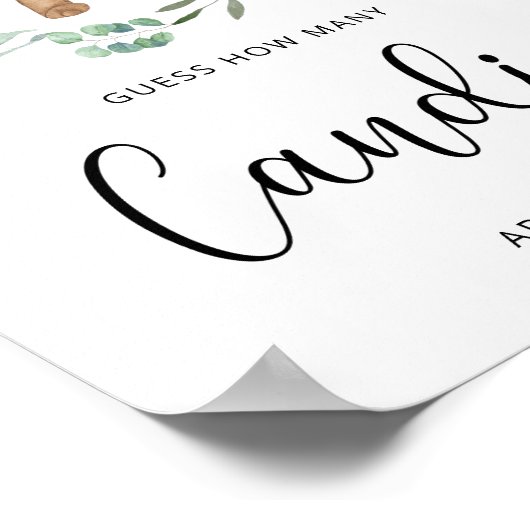 Poster Petit ours devinez combien d'affiches de bonbons (Coin)