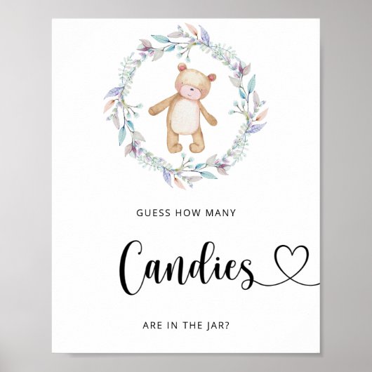 Poster Petit ours devinez combien de bonbons (Devant)