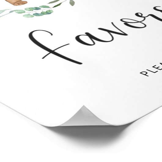 Poster petit ours en chemin \ Favors (Coin)