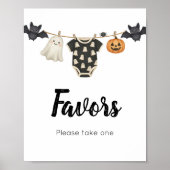 Poster Petit panneau de faveurs de linge de Boo (Devant)