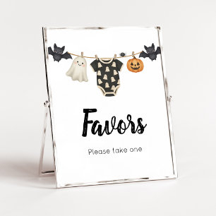 Poster Petit panneau de faveurs de linge de Boo
